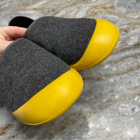 MAHABIS Classic Gray Wool Slippers Removable insole EU45 US Mens 11-11.5 - Picture 7 of 10